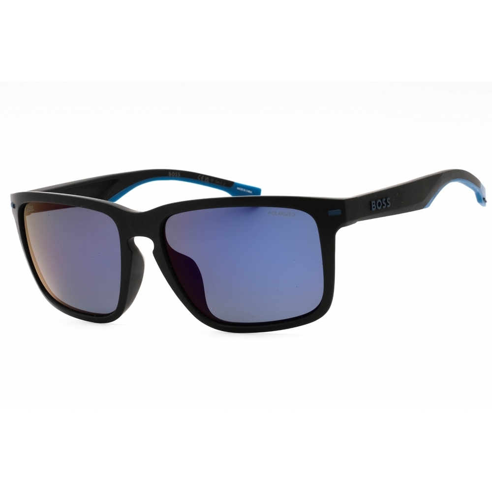NWT Hugo Boss BOSS 1542/F/S-08HT 4J Grey Blue Rectangle 59mm Sunglasses